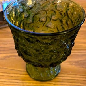 Green glass vase